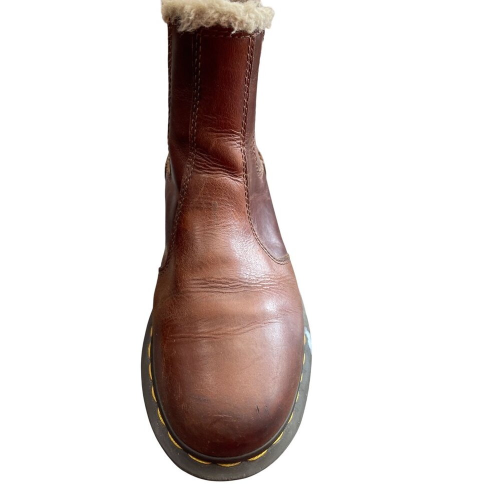 Dr. Martens Leonore Brown Leather Fur-Lined Chelsea Boots SIze 7 SKU 8905 - Picture 10 of 16